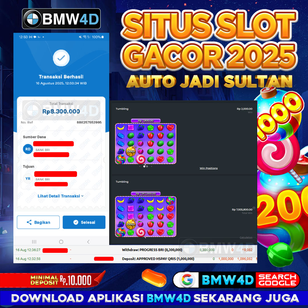 𝐈𝐃 𝐲𝐨****𝟏𝟎 𝐒𝐮𝐤𝐬𝐞𝐬 𝐌𝐞𝐧𝐚𝐧𝐠 𝐑𝐩 𝟖.𝟑𝟎𝟎.𝟎𝟎𝟎 𝐝𝐚𝐫𝐢 𝐒𝐰𝐞𝐞𝐭 𝐁𝐨𝐧𝐚𝐧𝐳𝐚 𝟏𝟎𝟎𝟎 𝐝𝐢 𝐁𝐌𝐖𝟒𝐃