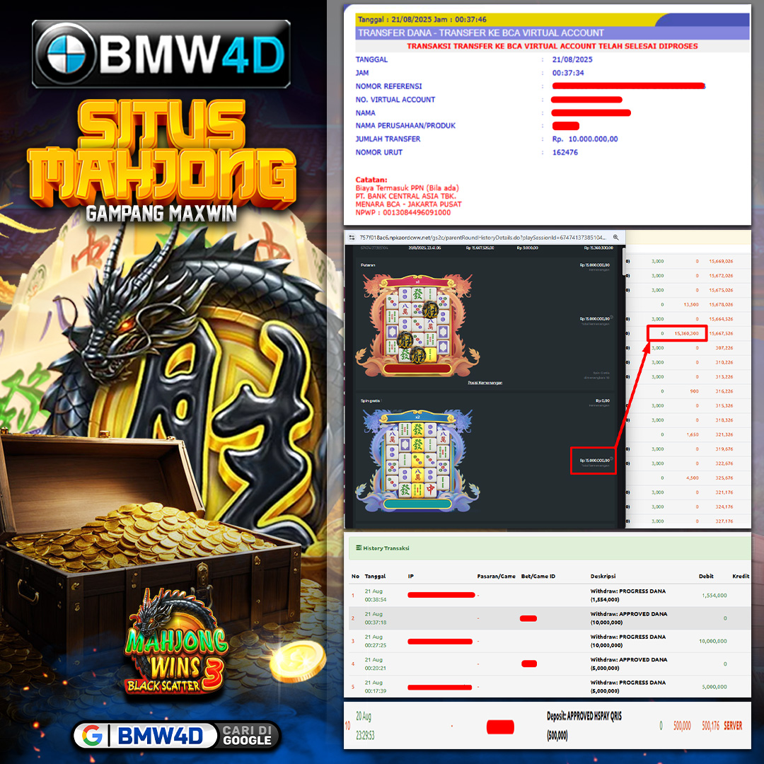 𝐈𝐃 𝐁𝐥𝐞*** 𝐌𝐞𝐧𝐚𝐧𝐠 𝐑𝐩 𝟏𝟎.𝟎𝟎𝟎.𝟎𝟎𝟎 𝐝𝐚𝐫𝐢 𝐌𝐚𝐡𝐣𝐨𝐧𝐠 𝐖𝐢𝐧𝐬 𝟑 𝐁𝐥𝐚𝐜𝐤 𝐒𝐜𝐚𝐭𝐭𝐞𝐫 𝐝𝐢 𝐁𝐌𝐖𝟒𝐃