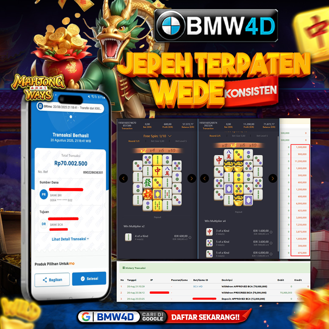 𝐈𝐃 𝐉𝐩𝐛**** 𝟏𝟐,𝟎𝟎𝟎,𝟎𝟎𝟎 𝐌𝐞𝐧𝐚𝐧𝐠 𝐑𝐩 𝟕𝟎.𝟎𝟎𝟎.𝟎𝟎𝟎 𝐝𝐚𝐫𝐢 𝐌𝐚𝐡𝐣𝐨𝐧𝐠 𝐖𝐢𝐧𝐬 𝟐 𝐝𝐢 𝐁𝐌𝐖𝟒𝐃